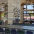 clubhouse with tables, chairs and open lighting